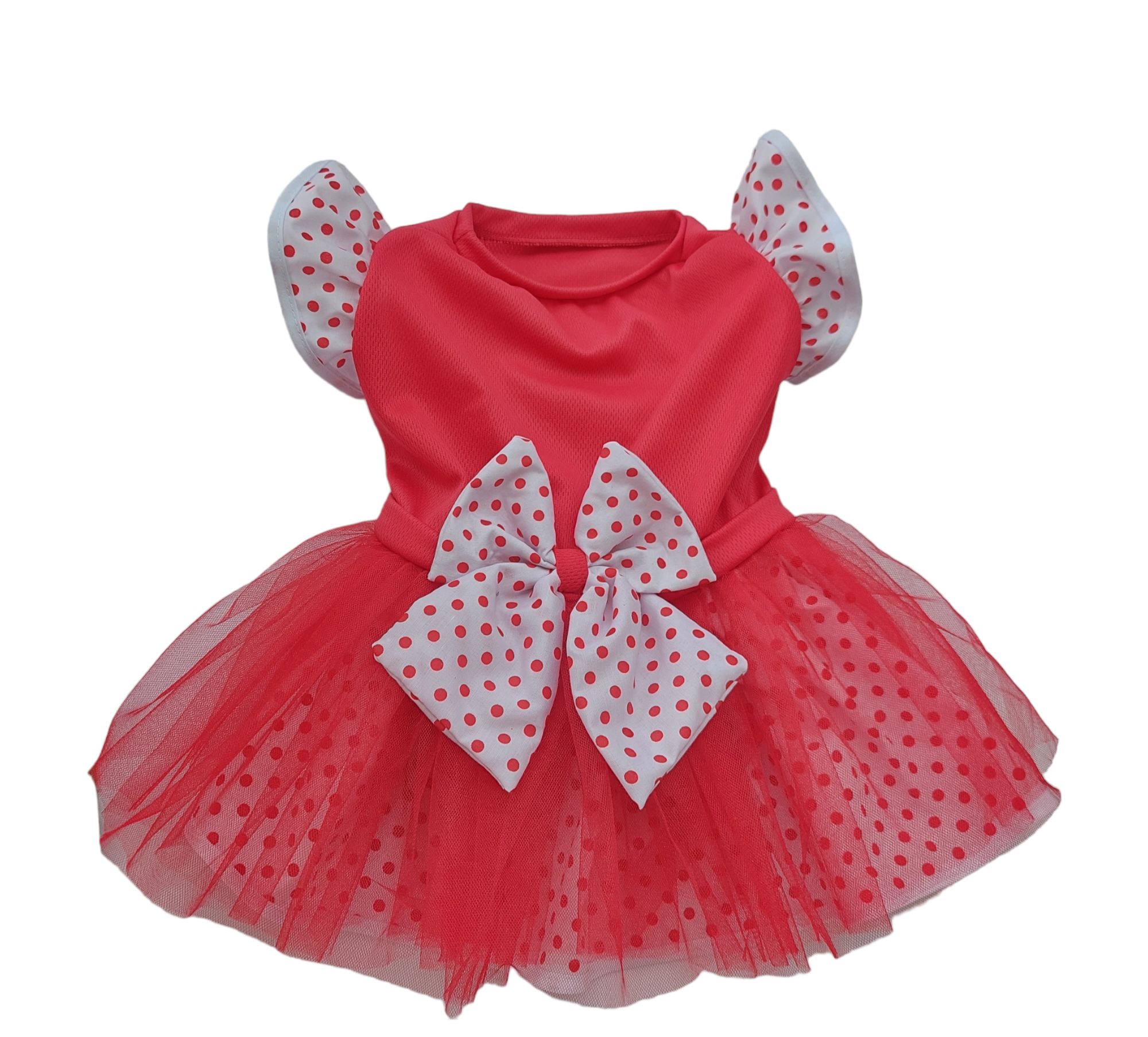 Vestido con manga de vuelo  y  falda tutu